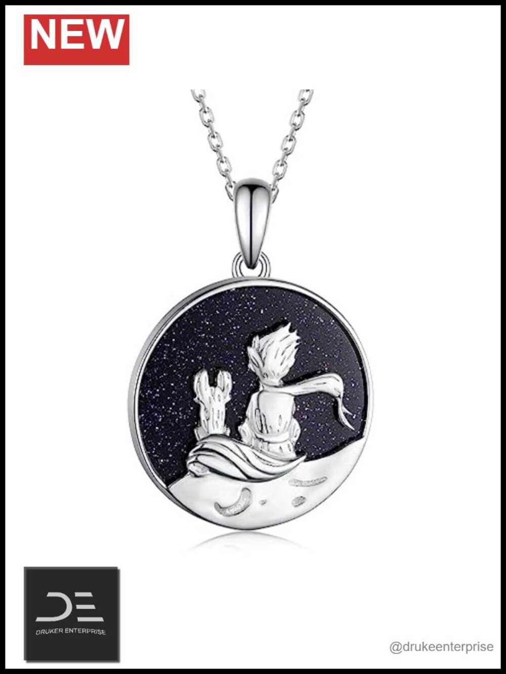 925 Sterling Silver Blue Star Sapphire Pendant Necklace Women Anniversary Gift